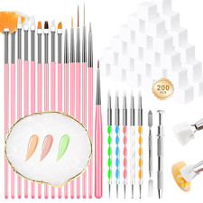 200PCS Nail Art Tools Set Sponges Brushes Palette Ombre Salon Home Supplies Pro!