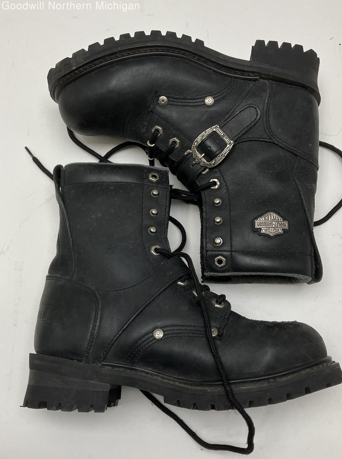 Harley-Davidson Black Solid Motorcycle Boot Boots… - image 4