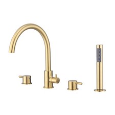 Image of Brushed Brass 4 Hole Bath Shower Mixer Tap - Arissa ARIBB008