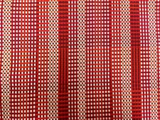 22 yds Herman Miller Gridwork Maroon Orange White Plaid Upholstery Fabric - DK