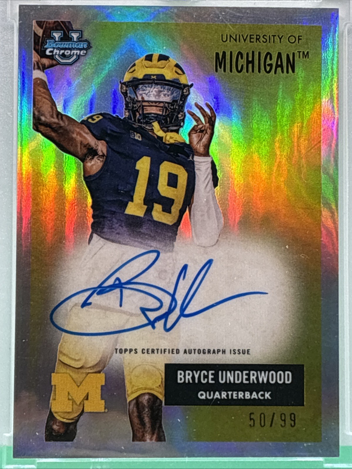 2025 Bowman University Chrome - Bryce Underwood 1955 Autograph Variation /99