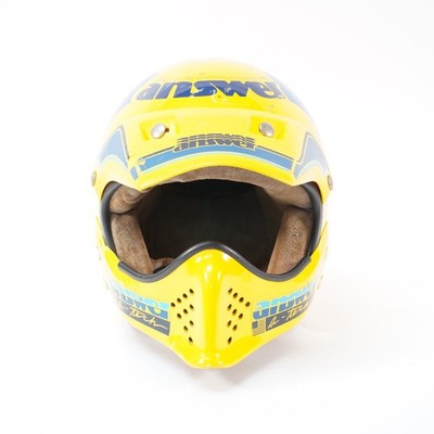 Vintage 1980's answer BMX motocross yellow helmet