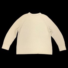 Lululemon Men's Knit Crew Neck Sweater Size Medium Light Ivory Cotton Blend