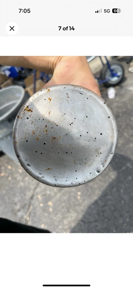 Tanque de gasolina minibike vintage con medidor en tapa y pavo real Foto 4 de 4