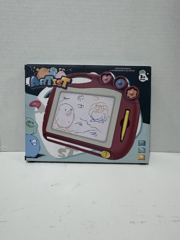 Kids Magnetic Drawing Board Erasable Doodle Pad w/ Stylus & Shapes NEW