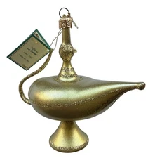 Soffiera De Carlini Blown Glass Genie Lamp Christmas Ornament 1990s Collectible
