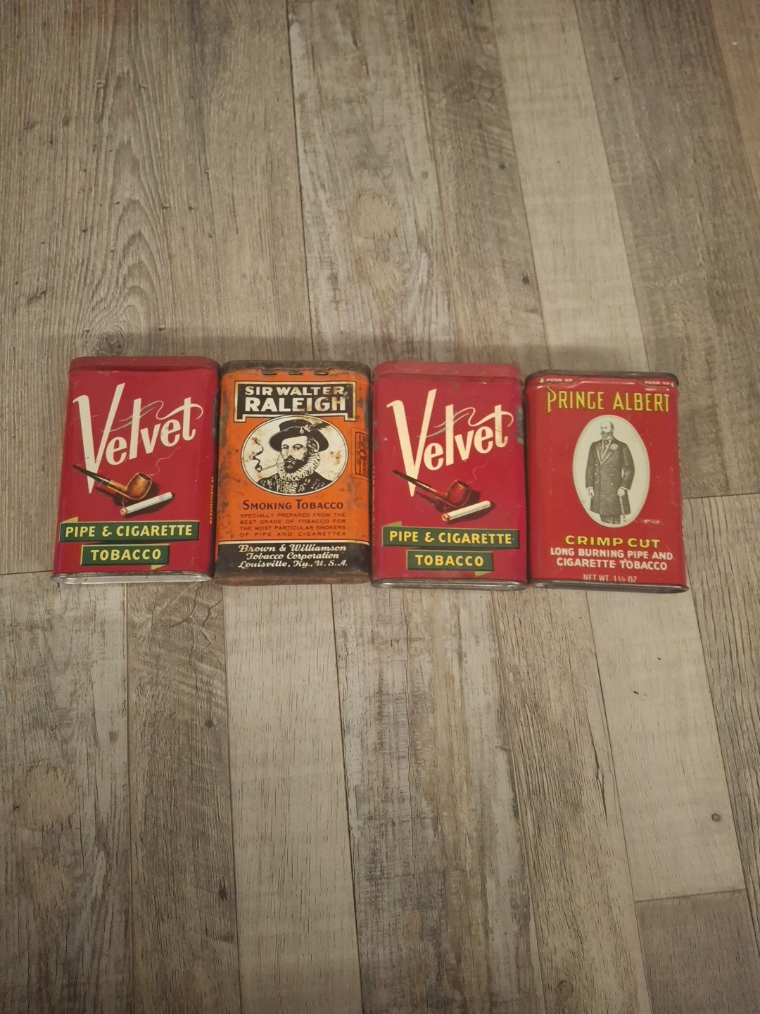 4pc Old Tobacco Tins