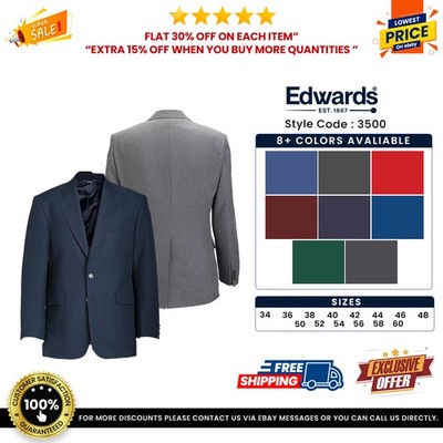 Edwards Garments 3500 Men's Two Button Fully Lined Single-Breasted Blazer Coat
