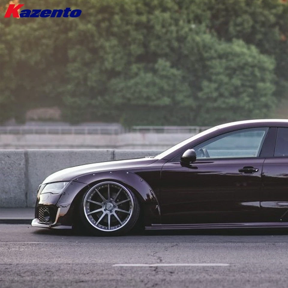 Arco de llamaradas de guardabarros delantero para Audi 10-17 A7 S7 RS7 fibra de vidrio estilo CC +45 mm Foto 3 de 4