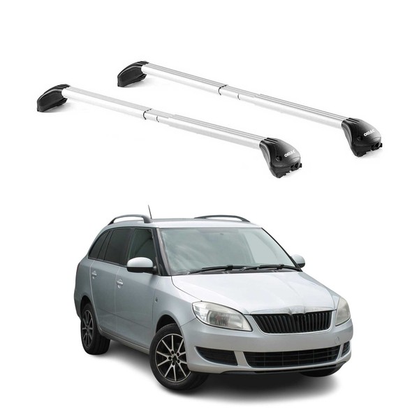 DachträGer GrundtäGer FüR Skoda Fabia Scout 2007-2014 5 TüR 100Kg Alu Silber ABE-image