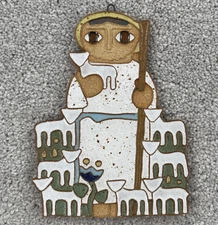 St Andrews Abbey Ceramic Wall Art Good Shepherd Jesus Sheep 6-1/4" USA Made CA