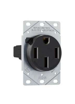 NEW Eaton AH1258BK-F CWD AH1258BK-F RECP SGL FLUSH 50A 125/250V 3P4W STR BK