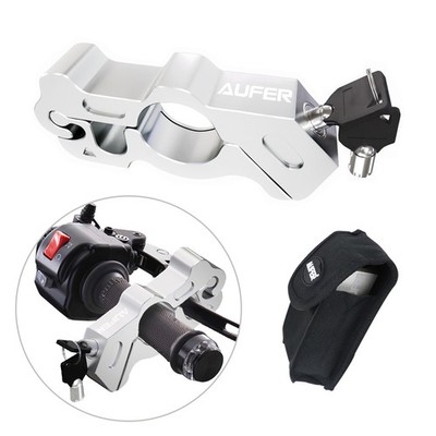 Adjustable Safety Anti-Theft Device Motorcycle Handlebar Lock With 2 Keys Silver