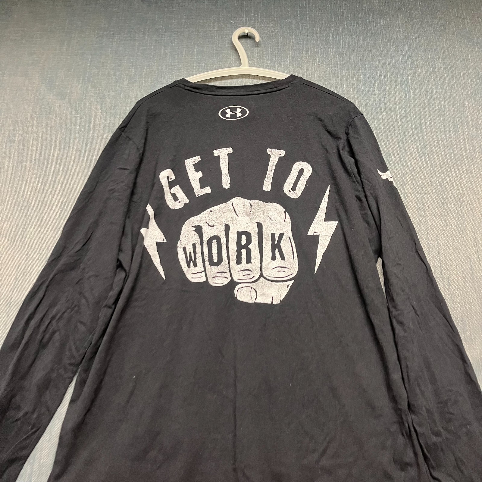 Under Armour Men's Shirt Size XXL Black Gym Project Rock Get To Work Long Sleeve thumbnail 8