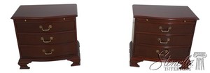L70213: Pair BAKER 3 Drawer Mahogany Nightstands