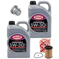 MotoröL Filter Set 5W-30 Plus Meguin 10 Liter + Schraube FüR Mercedes S-Klasse