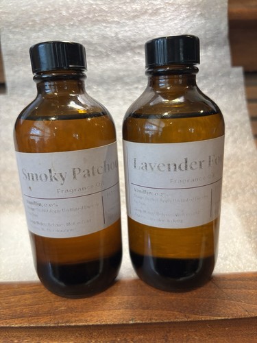 (2) Bramble Berry 4 oz Bottle Oil -  Smoky Patchouli & Lavender Forest  Opened