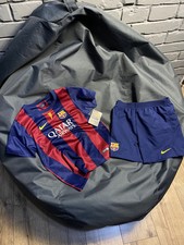 Barcelona Youth Large Soccer Kit Home Jersey Shorts Qatar Airways Nike