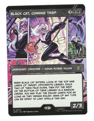 MTG: Black Cat, Cunning Thief (Borderless) - #222- Spider-Man - Regular - NM
