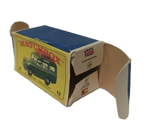 1965-1968 Lesney Matchbox Original E4&E5 N°12 Land Rover Safari Blue & Green - Picture 14 of 15