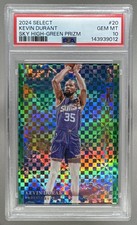Kevin Durant 2024 Panini Select #20 Green Prizm Sky High 2/5 PSA 10