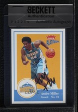 BAS 2003-04 Fleer Platinum Andre Miller #30 Seal of Authenticity Auto 3c7