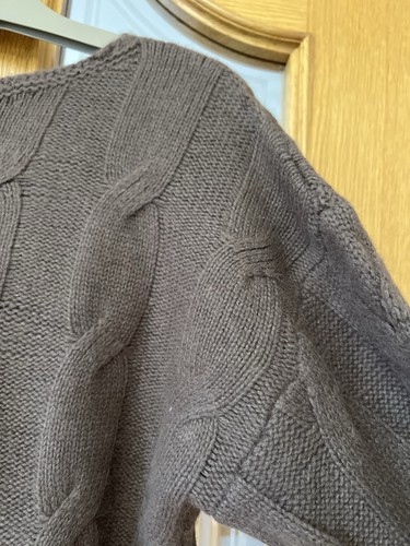 High Yak Wool Pullover Sweater | Brown Cable Knit | Soft | Bust 98cm Length 54 - Picture 4 of 14