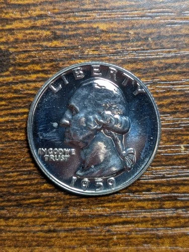Uncirculated Proof Dcam 1959 Philadelphia Mint Silver Washington Quarter