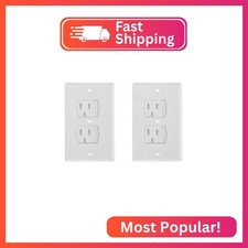 Bates- Self Closing Outlet Covers, 2.95" x 4.7", 2 Pack, White, Sliding Outlet C