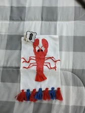 Mud Pie Red White Blue Lobster Tassel Dishtowel