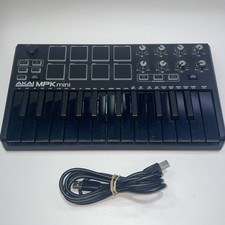 Akai Professional MPK Mini MK III Black on Black 25-key Keyboard W/ Cable Tested