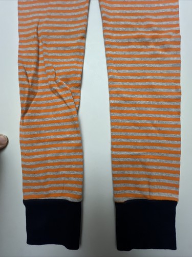Oshkosh Pajama Pants Boys Size 8 Orange Gray Striped with navy cuffs - Picture 11 of 12