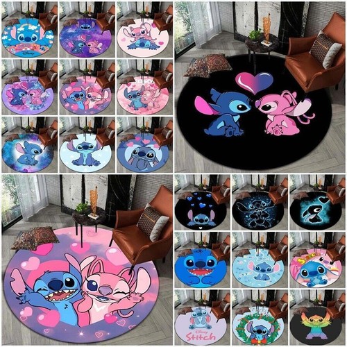 3D Kinder Lilo Stitch Runde Boden matte Jungen Mädchen Schlafzimmer Teppichs - Bild 1 von 50