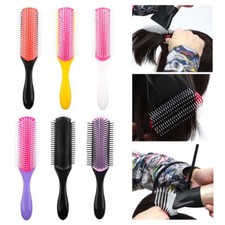 Scalpmaster 9-Rows Hair Styling Detangling Heat Resistant Brush For Curly Wavy