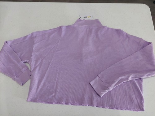 NEU Calvin Klein Jeans Damen Waffelstrick lila Lavendel kurzes Oberteil Größe M neu mit Etikett - Bild 10 von 11