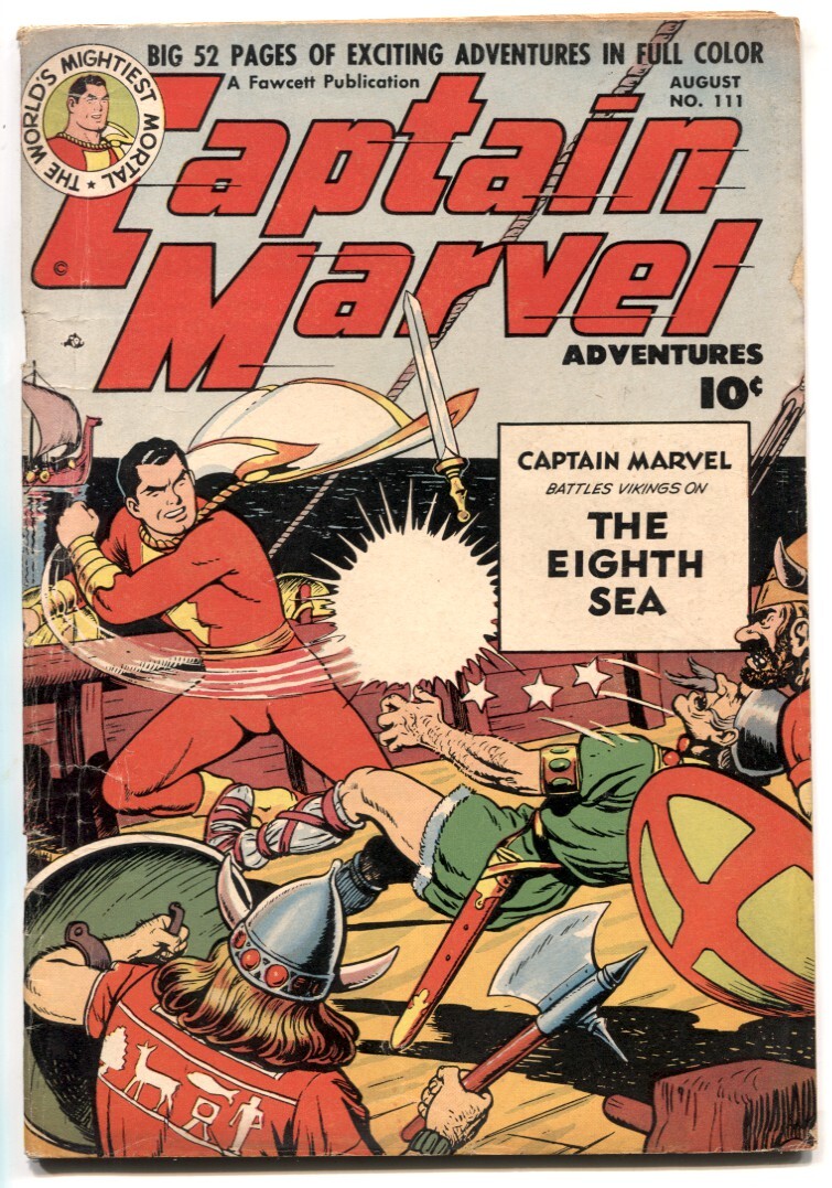 captain marvel 雑誌 Captain Marvel Adventures #111 1950 - Fawcett -VG+ - Comic