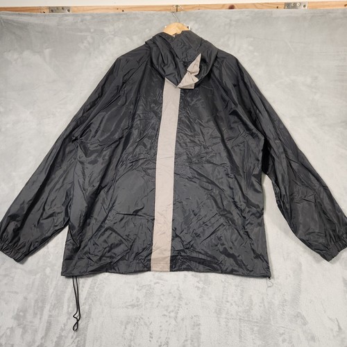CANTERBURY JACKET MENS SZE L WATER PROOF NYLON ZIP POCKET DARK BLUE RAIN COAT - Picture 9 of 11