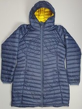 Rab Women's Microlight Down Parka Navy/yellow Size 16 Uk Rrp £250