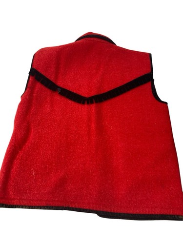 2-Child Western Cowboy Vests Wool Red & Blue Mid Century 1950's Vintage Boys - Picture 5 of 6