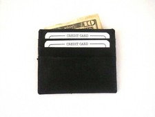 Thin Slim Wallet Money Credit Card Holder Black Genuine Leather For Men.