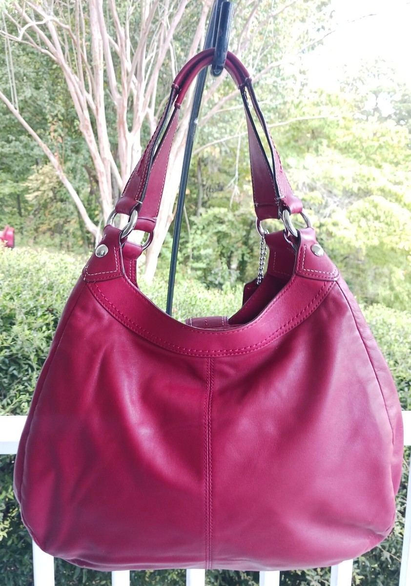 バッグ Coach Soho Red Hobo Shoulder Bag COACH F15075 MEDIUM VINTAGE SOHO CHERRY RED LEATHER HOBO | eBay
