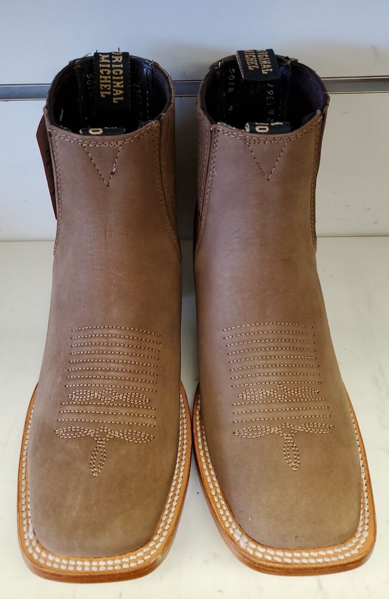 New Los Altos 582B6361 Men's Taupe NoBuck Square Toe Botin
