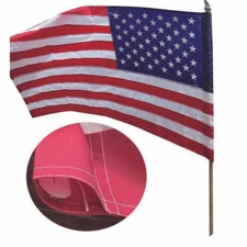 3x5 Foot US USA AMERICAN FLAG SLEEVE & HEM House Pole BANNER POCKET 