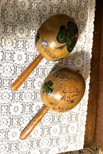 Vintage Wooden Maracas from Panama Easter, Happy New Year 1962/1963 - 10 inches