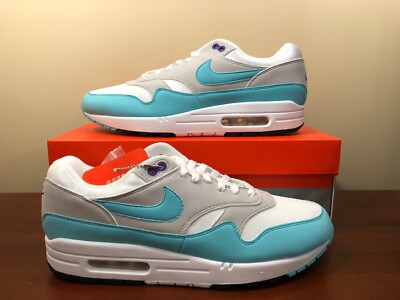 Nike Air Max 1 Anniversary Aqua Men's Size 10 White Aqua 908375 105  887229042550 | eBay