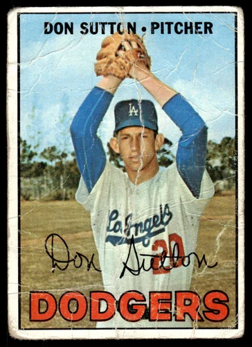 1967 TOPPS DON SUTTON 445 POOR BASEBALL LOS ANGELES DODGERS