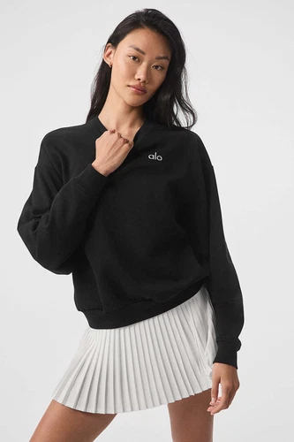 New Alo Accolade Crew Neck Pullover Sweatshirt retro trend with a round neck - Picture 5 of 22