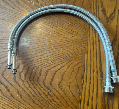 RV Stainless Steel Hot/Cold Faucet Line threaded male 1/2  to threaded male 3/8 