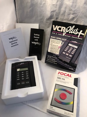 Gemstar VCR Plus+ Instant Programmer VIP-8 Universal Black Excellent W/ Box Tape