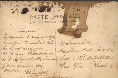 45 GIEN OU ALENTOURS ? CARTE POSTALE PHOTO POIRIER MARECHAL-FERRANT 1905 - Picture 2 of 2